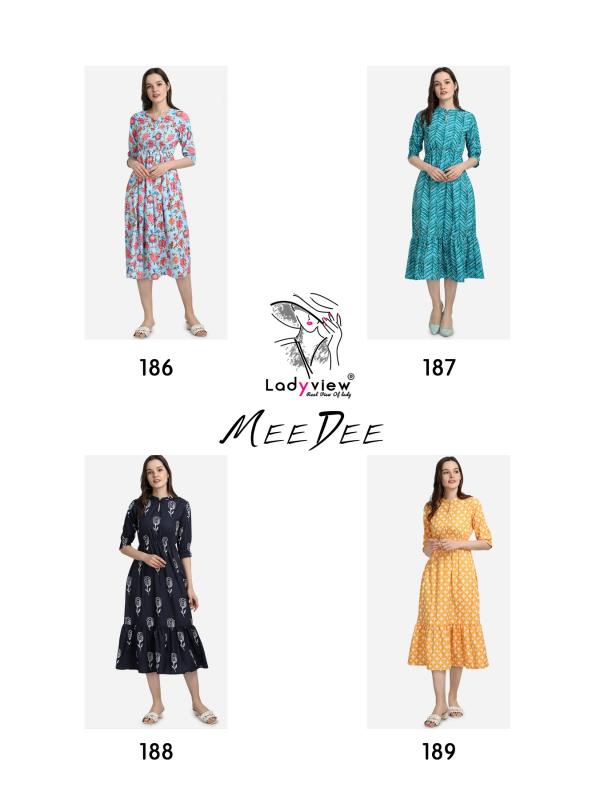 Ladyview Meedee Designer Long creap Kurti Collection